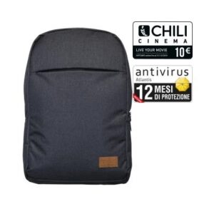BORSA ZAINO NB 15.6" ATLANTIS P004-BP1415-G MOD. LONDRA-GRIGIO-GUAINA ANTI URTO,PORTA DOC.-TASCA FRONT.-POLYESTERE EFF. LINO