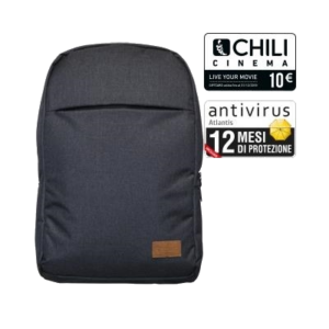 BORSA ZAINO NB 15.6" ATLANTIS P004-BP1415-G MOD. LONDRA-GRIGIO-GUAINA ANTI URTO,PORTA DOC.-TASCA FRONT.-POLYESTERE EFF. LINO