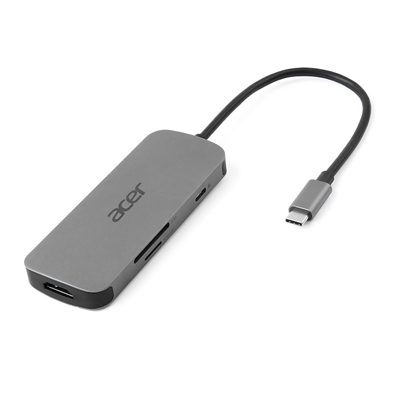 ACER 7IN1 TYPE C DONGLE HP.DSCAB.018 1XTYPEC, 1XHDMI 4K60, 3XUSB3.2, 1XD/TF, 1XPD SILVER 2Y FINO:31/03