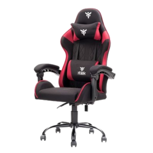 SEDIA GAMING ITEK RHOMBUS FF10 - TESSUTO, DOPPIO CUSCINO,  SCHIENALE RECLINABILE, NERO ROSSO (ITCGFF10BR) FINO:31/03