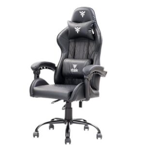 SEDIA GAMING ITEK RHOMBUS PF10 - PVC,  DOPPIO CUSCINO, SCHIENALE  RECLINABILE, NERO NERO (ITCGPF10BB) FINO:31/03