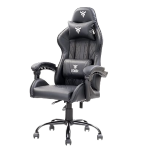 SEDIA GAMING ITEK RHOMBUS PF10 - PVC,  DOPPIO CUSCINO, SCHIENALE  RECLINABILE, NERO NERO (ITCGPF10BB) FINO:31/03