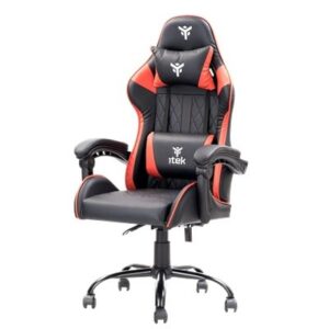SEDIA GAMING ITEK RHOMBUS PF10 - PVC,  DOPPIO CUSCINO, SCHIENALE  RECLINABILE, NERO ROSSO (ITCGPF10BR) FINO:31/03