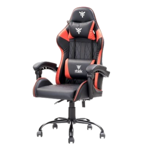 SEDIA GAMING ITEK RHOMBUS PF10 - PVC,  DOPPIO CUSCINO, SCHIENALE  RECLINABILE, NERO ROSSO (ITCGPF10BR) FINO:31/03