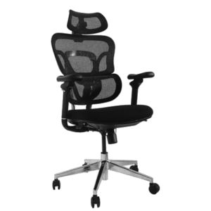 SEDIA DA UFFICIO EQUIP 651053 ERGONOMICA PREMIUM-COL. NERO- CON POGGIATESTA E BRACCIOLI