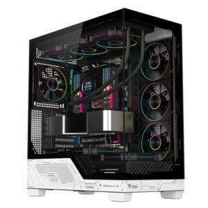 CABINET ITEK NEBRALUX 01 - GAMING  TOWER, ATX, 4X12CM ARGB FAN,  2XUSB3, TYPE-C, TEMP GLASS SIDE, BLACK/WHITE, (ITGCANL01)