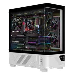CABINET ITEK NETRON CURVED - GAMING TOWER, ATX, 3X12CM ARGB FAN, 2XUSB3, TYPE-C, GLASS SIDE, BLACK/WHITE, DISPLAY (ITGCANTC01)