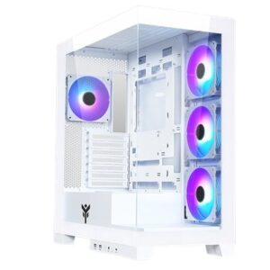 CABINET ITEK SHOWBUI 45W - GAMING TOWER, ATX, 4X12CM ARGB, 2XUSB3, TYPE-C, SIDE+FRONTPANEL TEMP GLASS, WHITE (ITGCA FINO:31/03