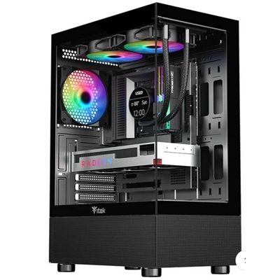 CABINET ITEK SHOWBUI 33B - GAMING MIDDLE TOWER ATX, 12CM ARGB FAN,USB3, SIDE+FRONT PANEL TEMPGLASS ( ITGCASB33B)