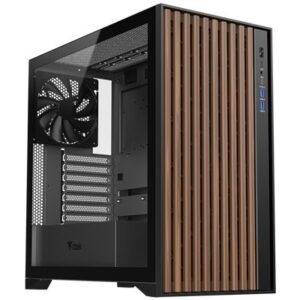 CABINET ITEK WOODY - GAMING TOWER, ATX, 3X14CM BLACK FAN, 2XUSB3, TYPE-C,WOOD FRONT, TEMP GLASS SIDE PANEL (ITGCAWO28B)