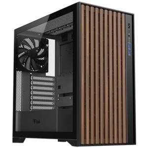 CABINET ITEK WOODY - GAMING TOWER, ATX, 3X14CM BLACK FAN, 2XUSB3, TYPE-C,WOOD FRONT, TEMP GLASS SIDE PANEL (ITGCAWO28B)