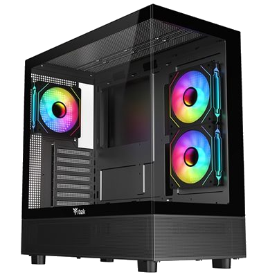 CABINET ITEK SHOWBUI 42B - GAMING TOWER ATX, 3X12CM ARGB FAN,2XUSB3, SIDE+FRONT PANEL TEMPGLASS (ITGCASB42B)