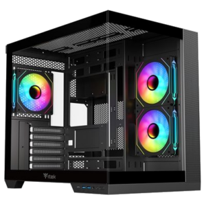 CABINET ITEK DARK CAVE DS - GAMING TOWER, ATX, 3X12CM ARGB FAN, 2XUSB3 TYPE-C, SIDE PANEL TEMP GLASS (ITGCADCDSB)