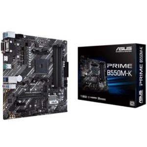 MB ASUS PRIME B550M-K B550 AM4 4XDDR4-4600O.C. 1XPCIE4.0X16 HDMI-2.1 DVI-D D-SUB 4XSATA3R M.2 GBLAN MATX 90MB14V0-M0E FINO:31/03