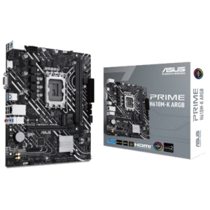 MB ASUS PRIME H610M-K ARGB H610 LGA1700 2XDDR5DC-5600HDMI VGA 1XPCIE4.0X16 4XSATA3 M2 GBLAN USB3.2 MATX 90MB1G90-M0 FINO:31/03