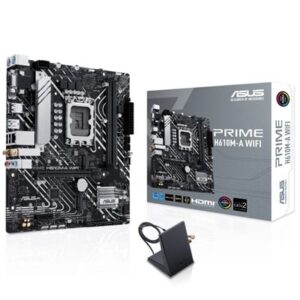 MB ASUS PRIME H610M-A WIFI H610 LGA1700 2DDR5DC-5600 HDMI DP VGA 1XPCIE4.0X16 4XSATA3 M2 GBLANUSB3.2 WIFI MATX 90MB FINO:31/03