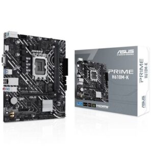 MB ASUS PRIME H610M-K H610 LGA1700 2XDDR5DC-5600HDMI VGA 1XPCIE4.0X16 4XSATA3 M2 GBLAN USB3.2 MATX 90MB1GA0-M0EAY0 FINO:31/03