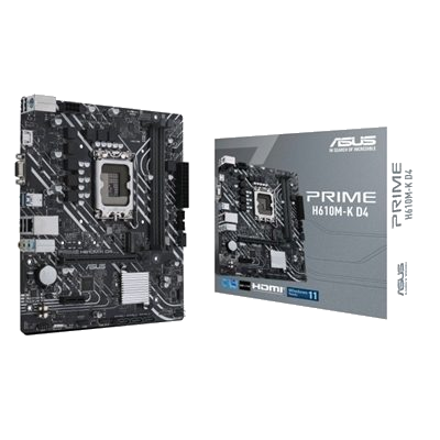 MB ASUS PRIME H610M-K D4 H610 LGA1700 2XDDR4DC-3200HDMI D-SUB 1XPCIE4.0X16 4XSATA3 M2 GBLAN USB3.2 MATX90MB1A10-M FINO:31/03