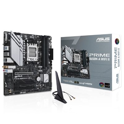 MB ASUS PRIME B650M-A WIFI II B650 AM5 4XDDR5DC-6400(OC) DP HDMI D-SUB 1XPCIE4.0X16 4XSATA3 M.2 WIFI USB3.2 MATX 90MB FINO:31/03