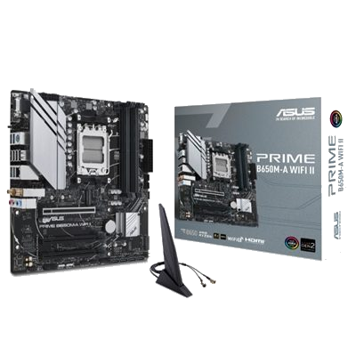 MB ASUS PRIME B650M-A WIFI II B650 AM5 4XDDR5DC-6400(OC) DP HDMI D-SUB 1XPCIE4.0X16 4XSATA3 M.2 WIFI USB3.2 MATX 90MB FINO:31/03