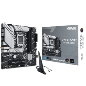 MB ASUS PRIME B760M-A WIFI B760 LGA1700 4XDDR5DC-7200O.C. 1XPCIE4.0X16 DP 2XHDMI 4XSATA3R M.2 WI-FI BT-5.2 MATX 90MB1 FINO:31/03