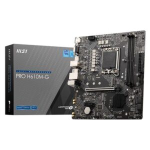 MB MSI PRO H610M-G LGA1700 2XDDR5DC-5600 1XHDMI 1XDP VGA 1XPCIE4.0X16 1XM.2 4XSATA3 LAN USB3.2 MATX FINO:10/04