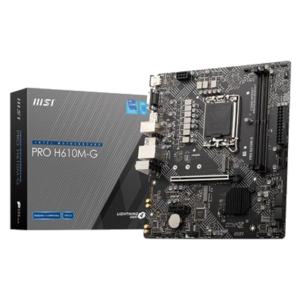 MB MSI PRO H610M-G LGA1700 2XDDR5DC-5600 1XHDMI 1XDP VGA 1XPCIE4.0X16 1XM.2 4XSATA3 LAN USB3.2 MATX FINO:10/04