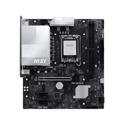 MB MSI PRO H810M-B DDR5 LGA1851 2XDDR5DC-6400O.C. 1XHDMI 1XDP 1XPCIE5.0X16 2XPCIE4.0 1XM.2 4XSATA3 USB 2.5GLAN MATX