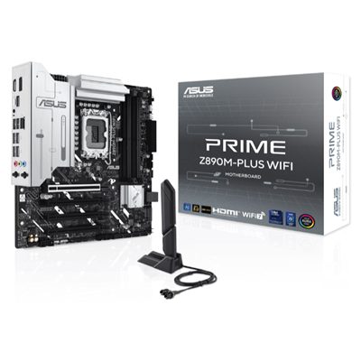 MB ASUS PRIME Z890M-PLUS WIFI Z890 LGA1851 4XDDR5DC-7600O.C 1XPCIE5.0X16 DP HDMI 6XSATA3R 3XM.2 WI-FI BT MATX 90MB1J8 FINO:31/03