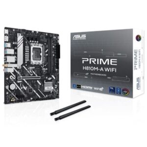 MB ASUS PRIME H810M-A WIFI H810 LGA1851 2XDDR5DC-6400HDMI DP 1XPCIE4.0X16 2XM.2 4XSATA3WIFI BT USB MATX 90MB1KJ0-M0EA FINO:31/03