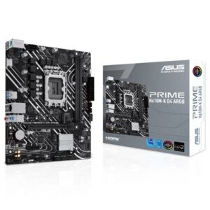 MB ASUS PRIME H610M-K D4 ARGB H610 LGA1700 2XDDR4DC-3200HDMI 1XPCIE4.0X16 4XSATA3 M2 GBLAN USB3.2 AURA MATX 90MB1HN FINO:31/03