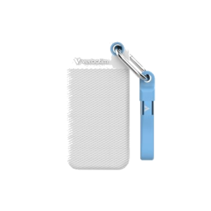 SSD ESTERNO 1000GB(1TB) USB 3.2 GEN2 USB-C VERBATIM BIANCO/AZZURRO + PORTACHIAVI READ:1000MB/S WRITE:1000MB/S (32320)