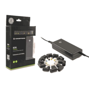 ALIMENTATORE X NB UNIVERSALE CONCEPTRONIC CNB9090W10 CONNETTORI X NB CON PROT.SOVRACCARICO, CORTOC.E SURRISCALD.