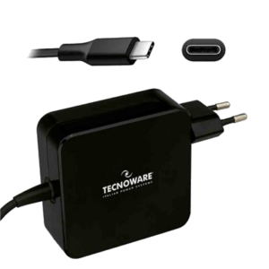 ALIMENTATORE USB-C DA CASA TECNOWARE FAU17563 NERO IN=100/240V OUT=5V-9V-12V-15V/3A 20V/3,25A AUT. CAVO 2,1M