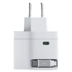 ALIMENTATORE USB-C DA CASA 1P + 1P RETRATTILE HIKSEMI HS-HUB-GAN67 BIANCO OUT:67W IN:100/240VAC