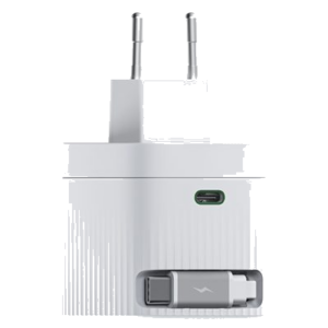 ALIMENTATORE USB-C DA CASA 1P + 1P RETRATTILE HIKSEMI HS-HUB-GAN67 BIANCO OUT:67W IN:100/240VAC