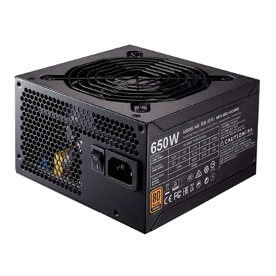 ALIMENTATORE ATX 650W COOLER MASTER MWE650 V3 BRONZE MPE-6501-ACABW-3BEU 650WATT FAN120MM NON MODULARE FINO:27/03