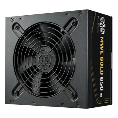ALIMENTATORE ATX 650W COOLERMASTER MWE GOLD V3 MPE-6502-ACAAG-3BEU PFC-ATTIVO 80+ 240VAC NON MODULARE FAN120MM 140X15 FINO:27/03