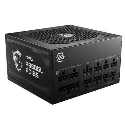 ALIMENTATORE ATX 850WATT MSI MAG A850GL PCIE5 80+GOLD MODULARE FAN120MM ACTIVE PFC FINO:10/04
