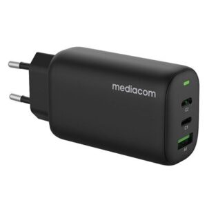 ALIMENTATORE MEDIACOM MD-A140, QUALCOMM QUICK CHARGE 3.0 BLACK1 X 24 PIN USB-C 65 W1 X 24 PIN USB-C 27 W1 X USB TIPO A 9