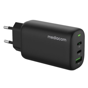 ALIMENTATORE MEDIACOM MD-A140, QUALCOMM QUICK CHARGE 3.0 BLACK1 X 24 PIN USB-C 65 W1 X 24 PIN USB-C 27 W1 X USB TIPO A 9