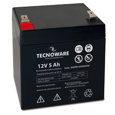 BATTERIA X UPS/ANTIFURTI/ETC. 12V5.0AH TECNOWARE - EACPE12V05ATWB - CM. 90X70X102+5 (LXPXH) ERMETICA AL PIOMBO