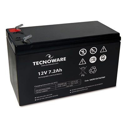 BATTERIA X UPS/ANTIFURTI/ETC. 12V7.2AH TECNOWARE - EACPE12V7A2TWP - CM. 151X65X94+5 (LXPXH) ERMETICA AL PIOMBO FINO:31/03