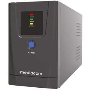 UPS MEDIACOM M-UPS1000M 220/230 V AC +5% 600 W/1000 VA TOWER , BATTERY 12V/7AH -CONNETTORI USCITA 4 FINO:10/04