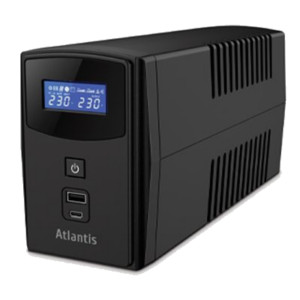 UPS ATLANTIS A03-S1000P 1000VA/600W ONEPOWER-TECN.STEPWAVE LINE INTERACTIVE - V-OUT200-243VAC.BATT.(12V 9A/H) 2 SCHUKO