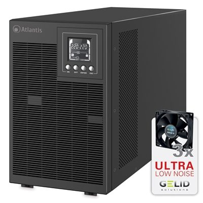 UPS ATLANTIS A03-OP3002XLN 3000VA/2100W DOPPIA CONV.,ULTRA LOW NOISE,SMART BATT.MANAG.INTERFACCIA USB/EPO/RS232 -6 BATT. 12V/9A