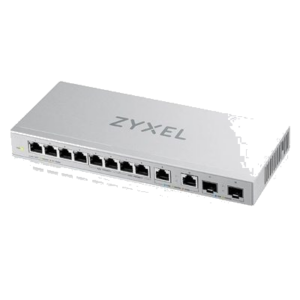SWITCH 8P GIGABIT ZYXEL XGS1010-12-ZZ0102FUNMANAGED 2P 2.5GBE-2P SFP+ 10GBE -DESIGN SENZA VENTOLE, DESKTOP/RACK