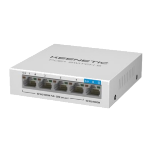 SWITCH 1P 1GBPS+4P 1 GBPS POE+ KEENETIC KN-4610 POE+ SWITCH 5 - IN METALLO - POTENZA MAX 60W(VIDEOCAMERE IP)-GAR.3Y