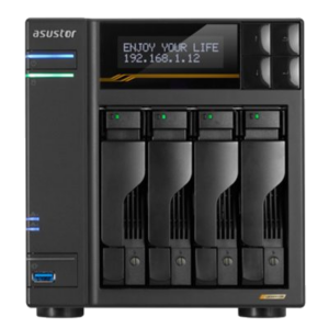 NAS ASUSTOR AS6804T X 4SLOT 3.5"/2.5"-NO HD- QC 2,3GHZ-16GB DDR5 ECC -2P 5G-2P 10G-5P USB-4X M.2 NVME/SATA-GAR.5Y