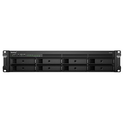 NAS SYNOLOGY RS1221+ X 8HD 3.5"/2.5"SATA-NO HD-RACK-QUADCORE 2.2GHZ-DDR4 4GB ECC-4P 1GBE RJ45-2P USB3.2+1P ESATA-SUPP. 40 TELEC.